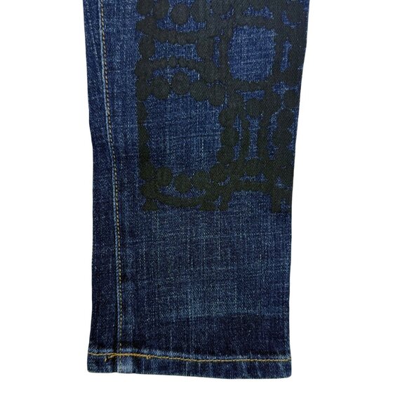 Current/Elliott Womens Blue Cotton/Polyurethane Patterned Denim Jeans Size 27 - Picture 8 of 11